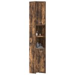 vidaXL Armoire de bain Chêne fumé 30x30x183 5 cm Bois d'ingénierie