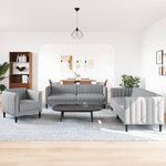 vidaXL Ensemble de canapés 3 Pièces gris clair tissu