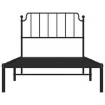 vidaXL Cadre de lit métal avec tête de lit noir 100x190 cm