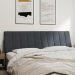 vidaXL Coussin de tête de lit Hanko gris foncé 183 cm velours