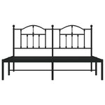 vidaXL Cadre de lit métal sans matelas et tête de lit noir 160x200 cm