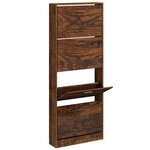 vidaXL Armoire à chaussures Chêne fumé 59x17x150 cm Bois d'ingénierie