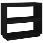 vidaXL Bibliothèque Noir 80x35x71 cm Bois de pin massif