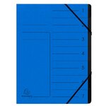 Trieur Agrafé Avec Élastiques Intérieur Noir 7 Compartiments - A4 - Bleu - Exacompta