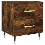 vidaXL Table de chevet chêne fumé 40x35x47 5 cm bois d’ingénierie