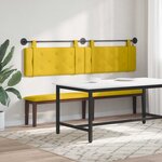vidaXL Tête de lit suspendue Avec lumière LED Jaune Velours