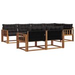 vidaXL Ensemble de canapés d'extérieur 7 pc Naturel et noir