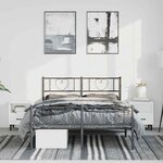 vidaXL Cadre de lit métal sans matelas avec pied de lit noir 150x200cm