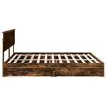 vidaXL Lit de Rangement Chêne fumé 200 x 200 cm Bois d'ingénierie