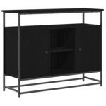 vidaXL Buffet Chêne noir 100 x 35 x 80 cm Bois d'ingénierie
