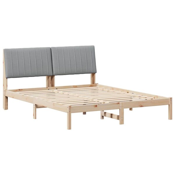 vidaXL Cadre de lit avec tête de lit Marron 150 x 200 cm Pin massif