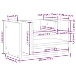 vidaXL Organiseur de bureau Chêne noir 44.5 x 24 x 25 cm