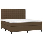 vidaXL Sommier à lattes de lit matelas et LED Marron foncé 160x200 cm
