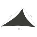 Vidaxl voile d'ombrage 160 g/m² anthracite 4x5x6 8 m pehd