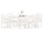 vidaXL Ensemble à dîner de jardin 7 Pièces blanc bois massif de pin