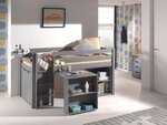 Lit Enfant Surélevé + Bureau + tablette de penderie + 2 commodes