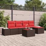 vidaXL Ensemble de canapé de jardin 6 Pièces Marron polyrotin