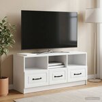 vidaXL Meuble TV Blanc 102 x 34 5 x 47 cm Bois d'ingénierie