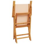 vidaXL Chaises de jardin lot de 2 beige bois d'acacia massif et tissu