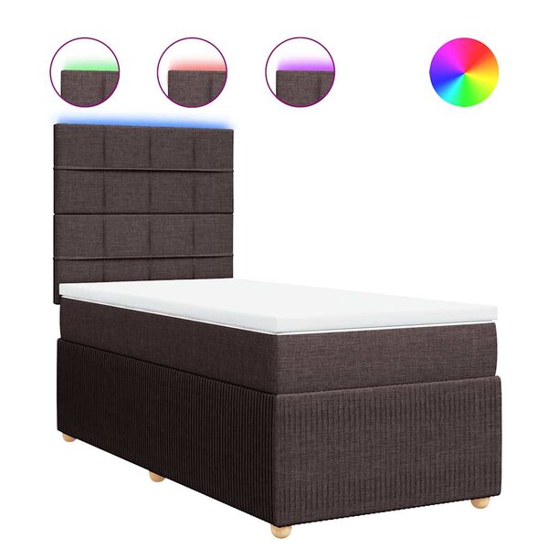 vidaXL Sommier à lattes de lit avec matelas Marron foncé 90x190 cm