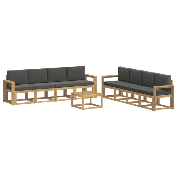 vidaXL Ensemble de canapés d'extérieur 9 Pièces Blanc et anthracite