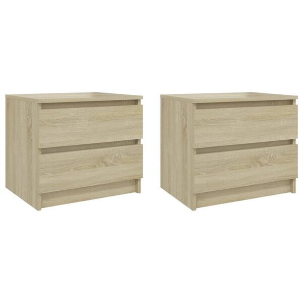 vidaXL Tables de chevet 2 Pièces Chêne sonoma 50x39x43 5 cm Aggloméré