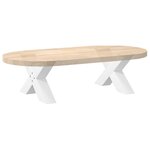 vidaXL Pieds de table basse en forme de X  2 pièces  blanc  60 x (30-31) cm  acier