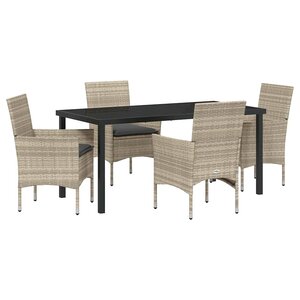 vidaXL Ensemble de salle à manger pour jardin 5 Pièces Gris clair