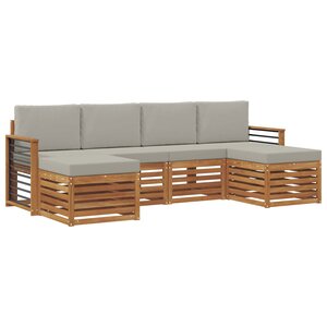 vidaXL Ensembles de canapés avec coussin 6 Pièces Gris Naturel et Clair
