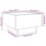 vidaXL Table basse avec LED sonoma gris 50x50x30 cm bois d'ingénierie
