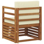 vidaXL Canapé d’extérieur Bois d'acacia massif et polyester Naturel