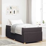 vidaXL Cadre de lit avec matelas Marron foncé 90 x 190 cm tissu