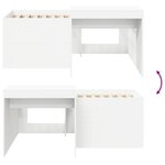vidaXL Lit haut pour enfants avec bureau Blanc Bois d'ingénierie
