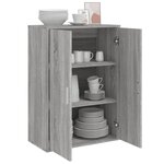 vidaXL Buffet sonoma gris 60x31x84 cm bois d'ingénierie