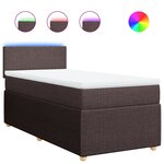 vidaXL Sommier à lattes de lit avec matelas Marron foncé 100x200 cm
