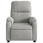 vidaXL Fauteuil inclinable de massage gris clair tissu microfibre