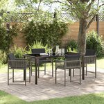 vidaXL Ensemble de salle à manger pour jardin 5 Pièces Gris polyrotin