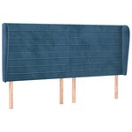 vidaXL Tête de lit avec oreilles Bleu foncé 163x23x118/128 cm Velours