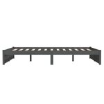 vidaXL Cadre de lit sans matelas gris bois massif 140x190 cm