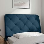 vidaXL Coussin de tête de lit bleu 80 cm velours