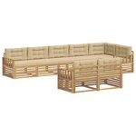 vidaXL Ensemble de canapés d'extérieur 8 Pièces Blanc et Beige Polyester