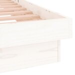 vidaXL Cadre de lit à LED blanc 160x200 cm bois massif