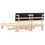 vidaXL Cadre de lit avec tête de lit rembourrée Noir 200 x 200 cm