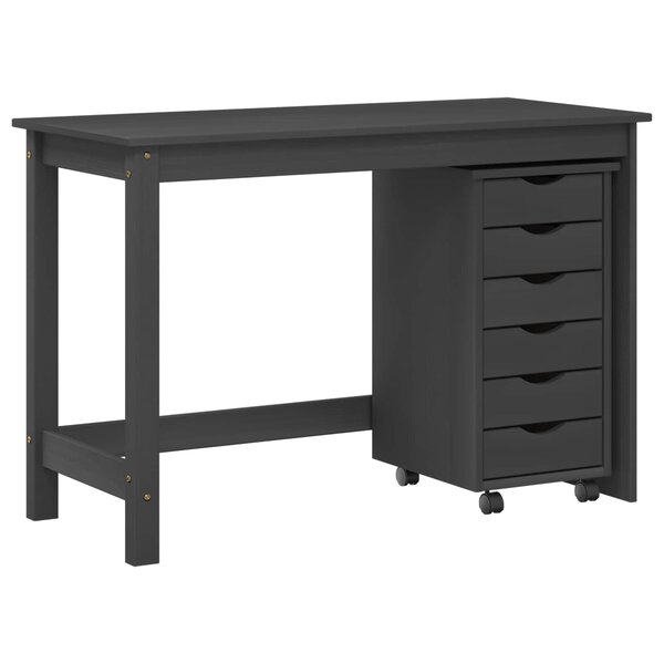 vidaXL Ensemble bureau et cabinet roulant MOSS 2 Pièces Gris