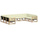 vidaXL Ensemble de canapés d'extérieur 9 pc Blanc et crème