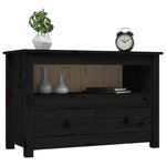 vidaXL Meuble TV Noir 79x35x52 cm Bois de pin massif