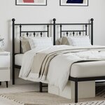 vidaXL Tête de lit métal noir 150 cm