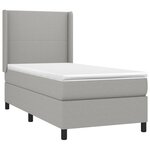vidaXL Sommier à lattes de lit matelas LED Gris clair 90x190 cm Tissu