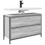 vidaXL Meuble de salle de bain lavabo tiroirs sonoma gris 90x34 5x60cm