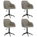 vidaXL Chaises pivotantes à manger lot de 4 gris clair velours